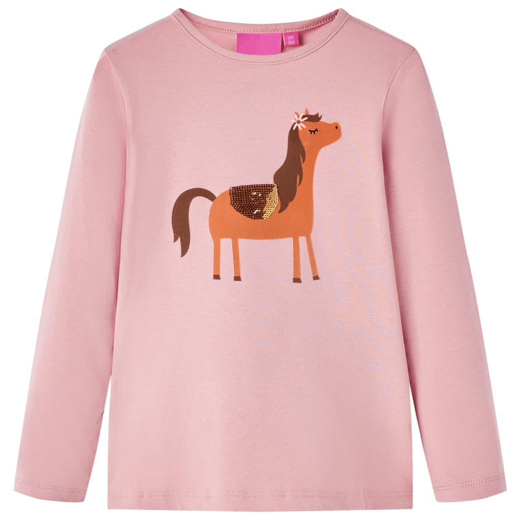 T-shirt enfants à manches longues rose clair 116