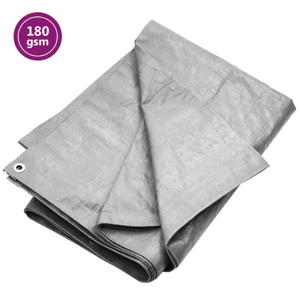 vidaXL Bâche 180 g/m² 4x4 m Gris PEHD