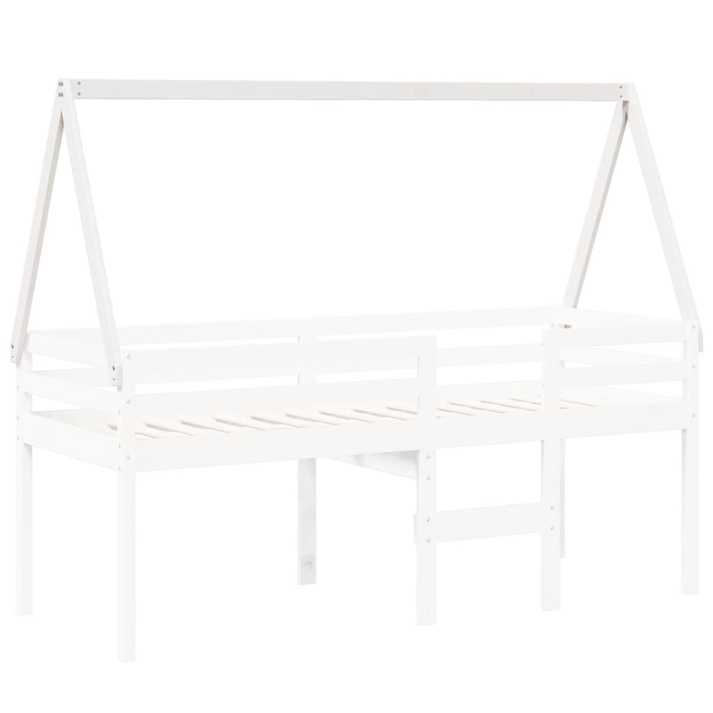 vidaXL Toit de lit pour enfants blanc 199x80,5x88cm bois de pin massif