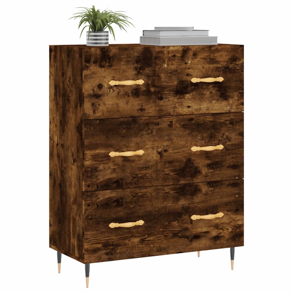 vidaXL Buffet chêne fumé 69,5x34x90 cm bois d'ingénierie