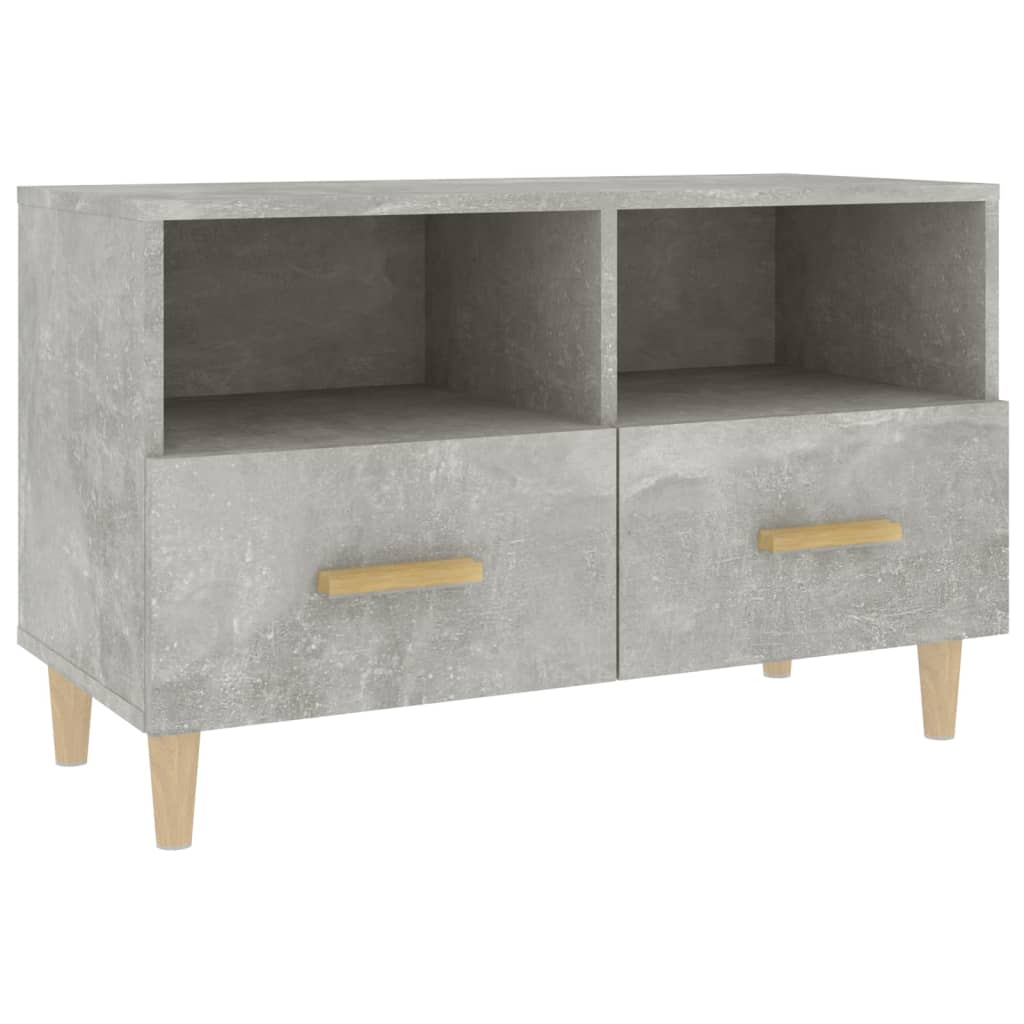 vidaXL Meuble TV Gris béton 80x36x50 cm Bois d'ingénierie