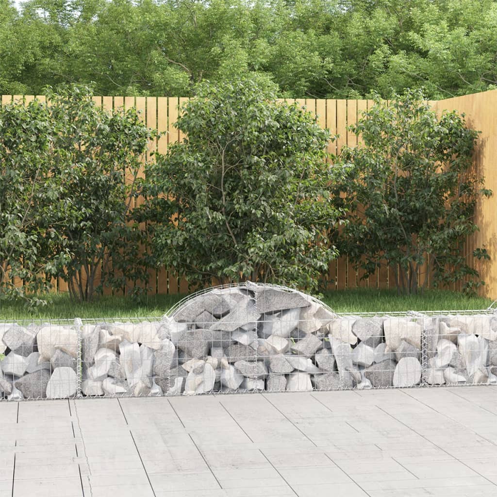 vidaXL Paniers à gabions arqués 11 pcs 200x30x40/60 cm Fer galvanisé