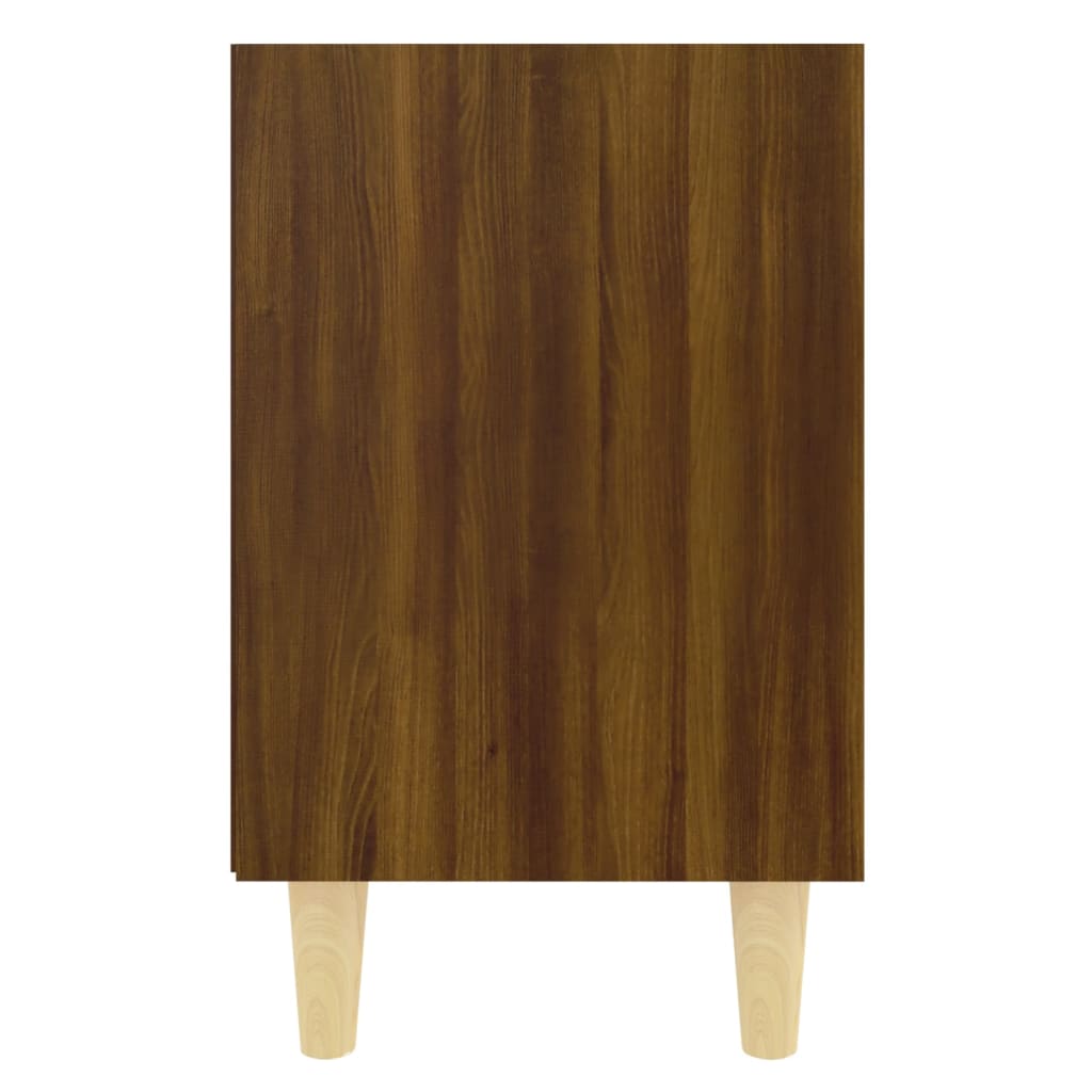 vidaXL Table de chevet avec pieds en bois Chêne marron 40x30x50 cm