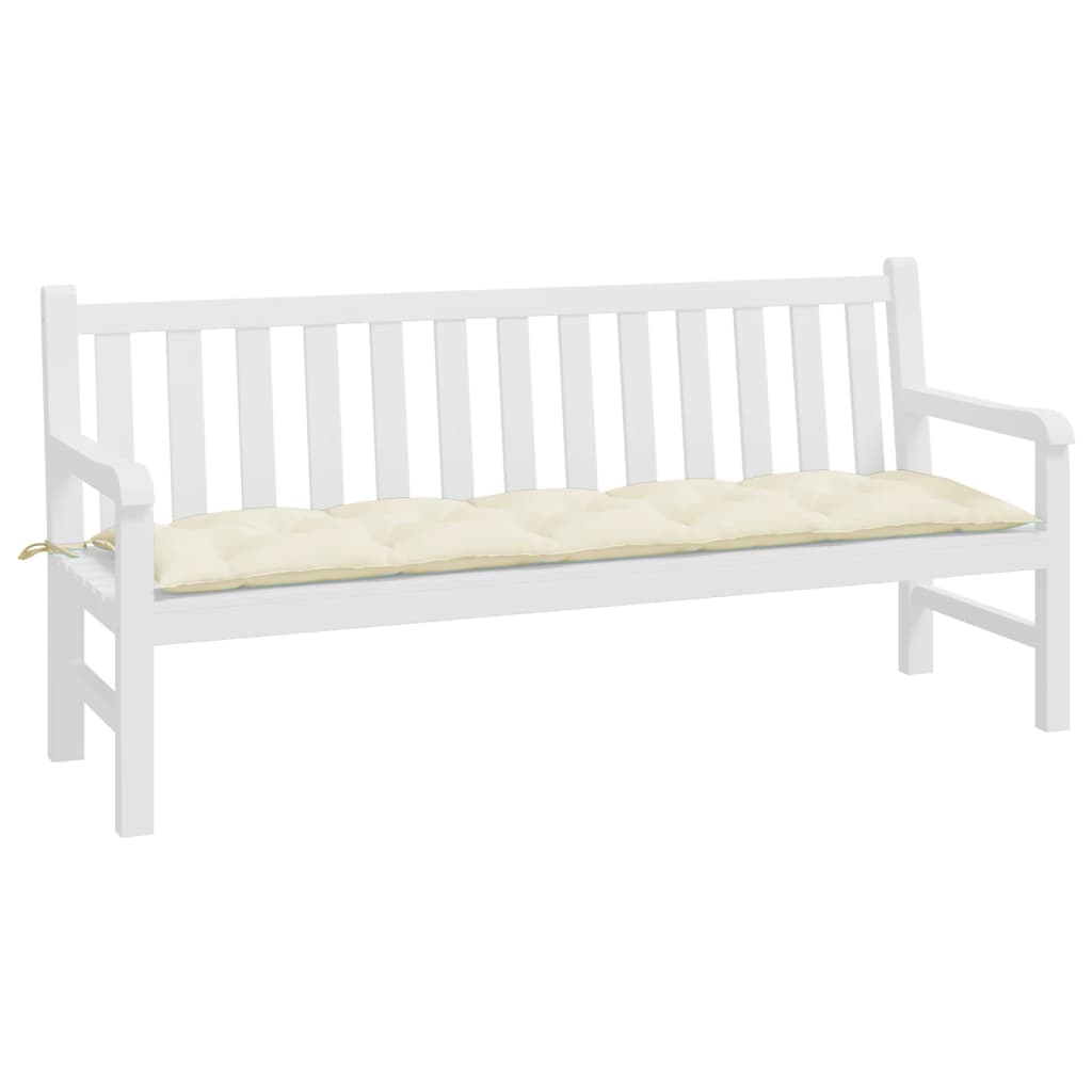 vidaXL Coussin de banc de jardin blanc crème 180x50x7 cm tissu oxford