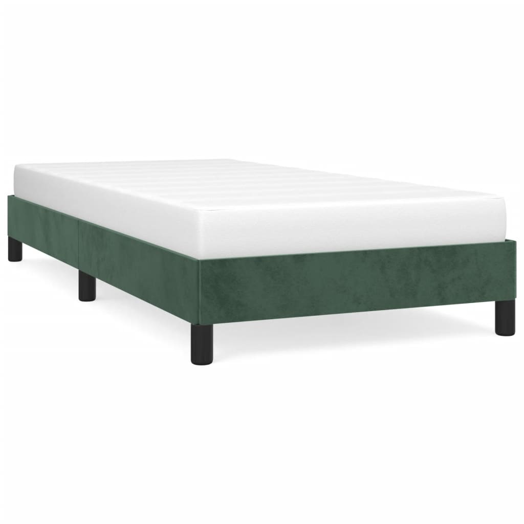 vidaXL Cadre de lit sans matelas vert foncé 90x190 cm velours