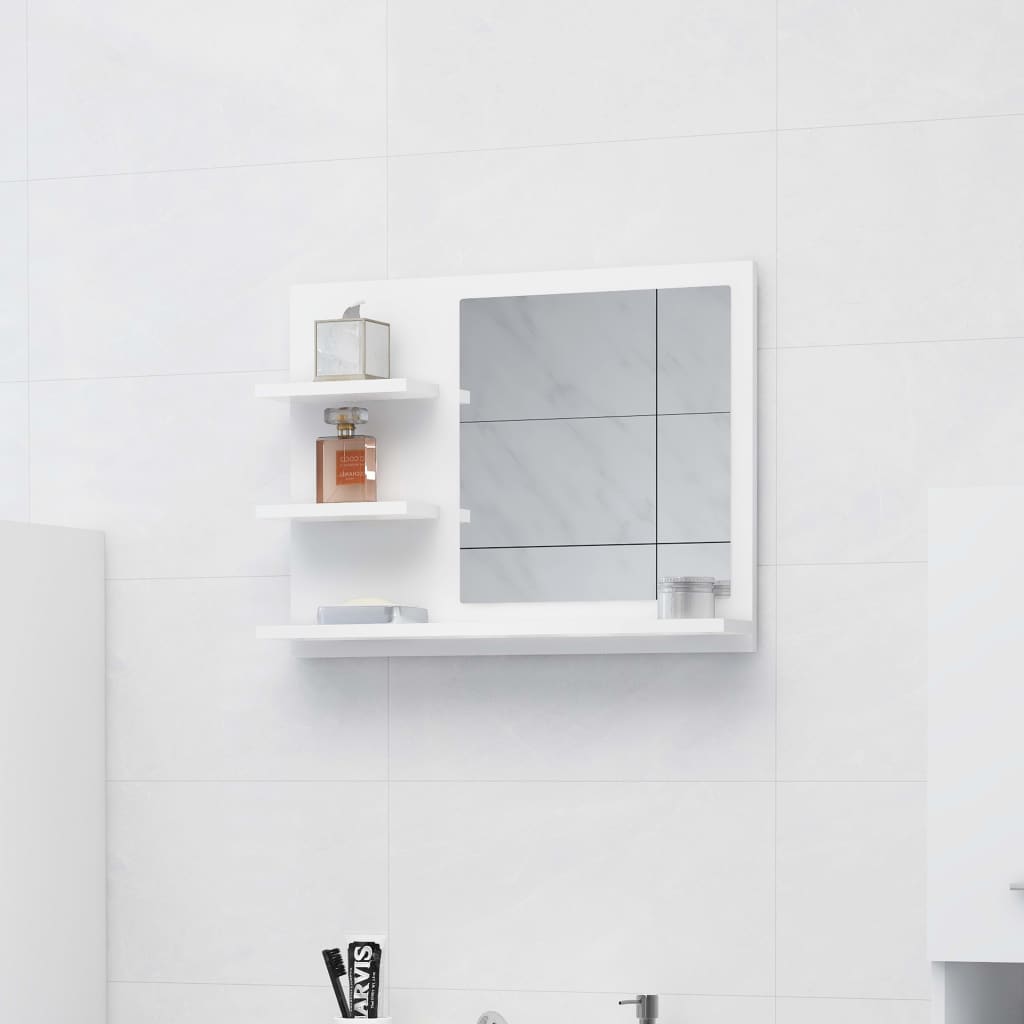 vidaXL Miroir de salle de bain blanc 60x10,5x45 cm bois d’ingénierie