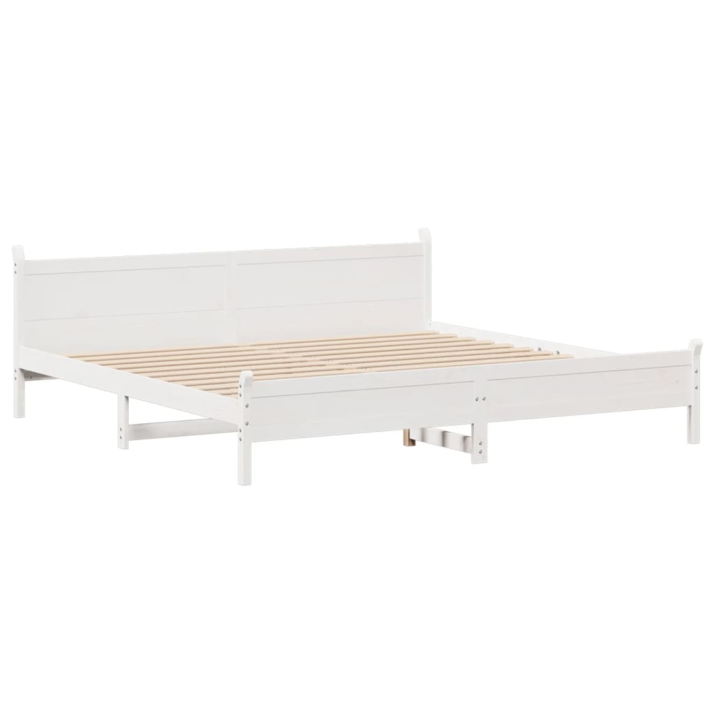 vidaXL Cadre de lit sans matelas blanc 180x200 cm bois massif de pin