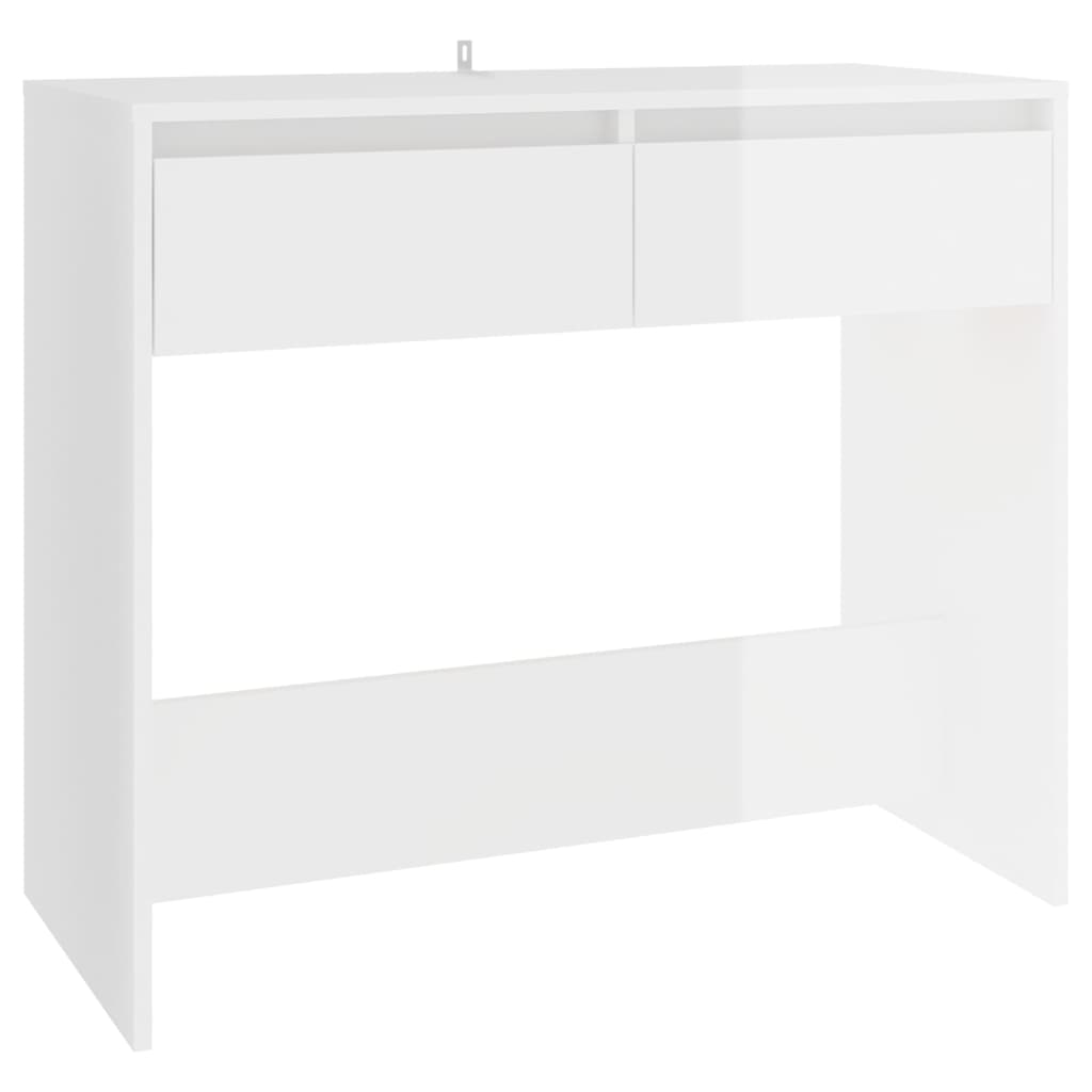vidaXL Table console Blanc brillant 89x41x76,5 cm Acier