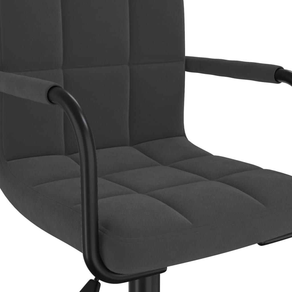 vidaXL Chaise pivotante de salle à manger Noir Velours