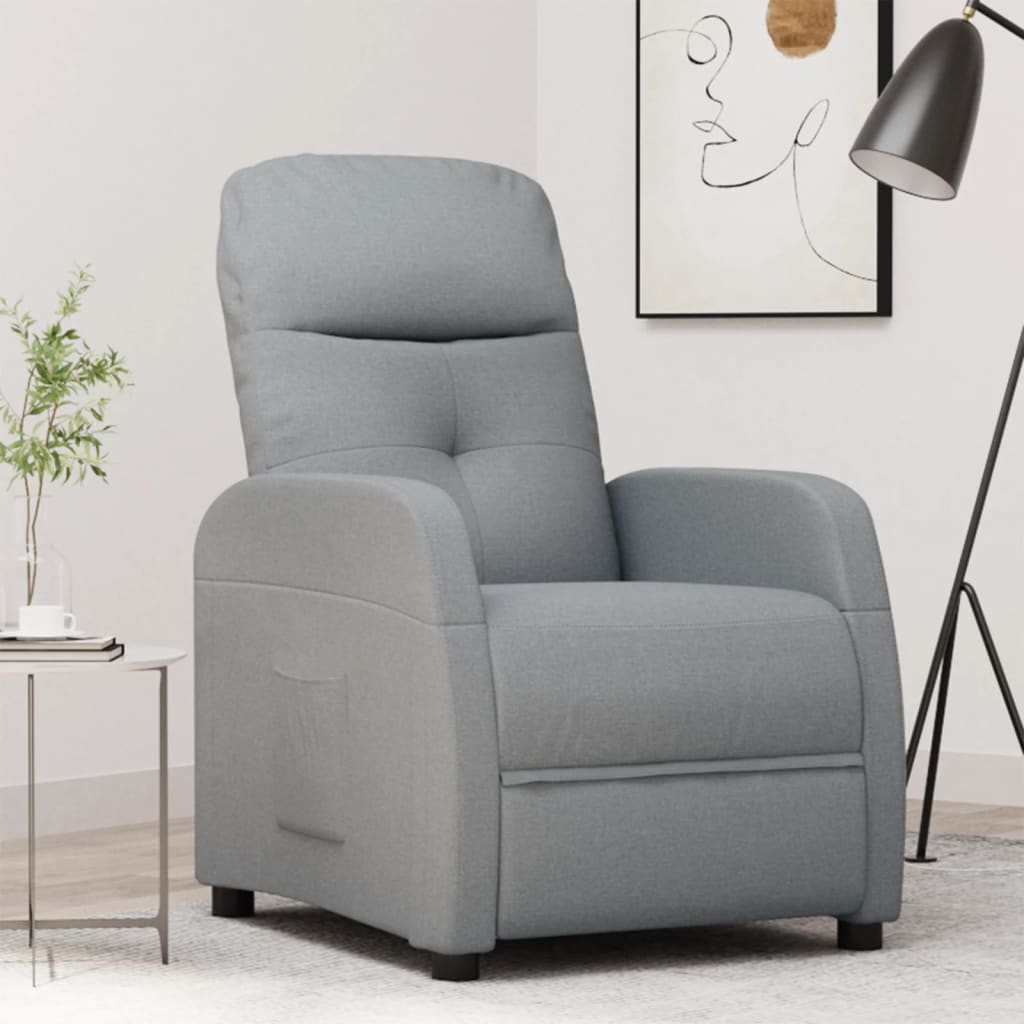 vidaXL Fauteuil inclinable Gris clair Tissu