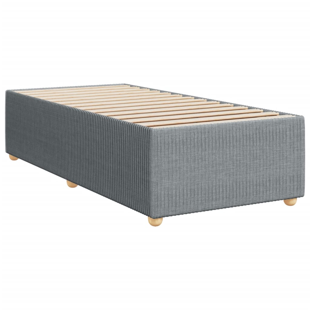 vidaXL Sommier à lattes de lit avec matelas Gris clair 90x200 cm Tissu