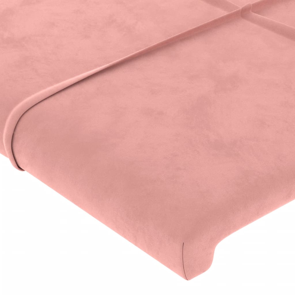 vidaXL Tête de lit à LED Rose 100x5x78/88 cm Velours