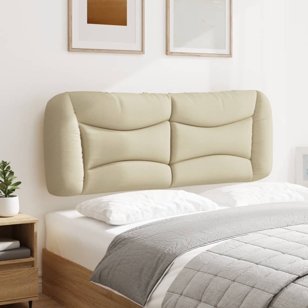 vidaXL Coussin de tête de lit crème 120 cm tissu