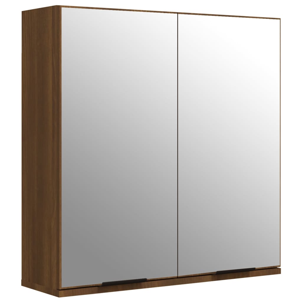 vidaXL Armoire à miroir de salle de bain Chêne marron 64x20x67 cm