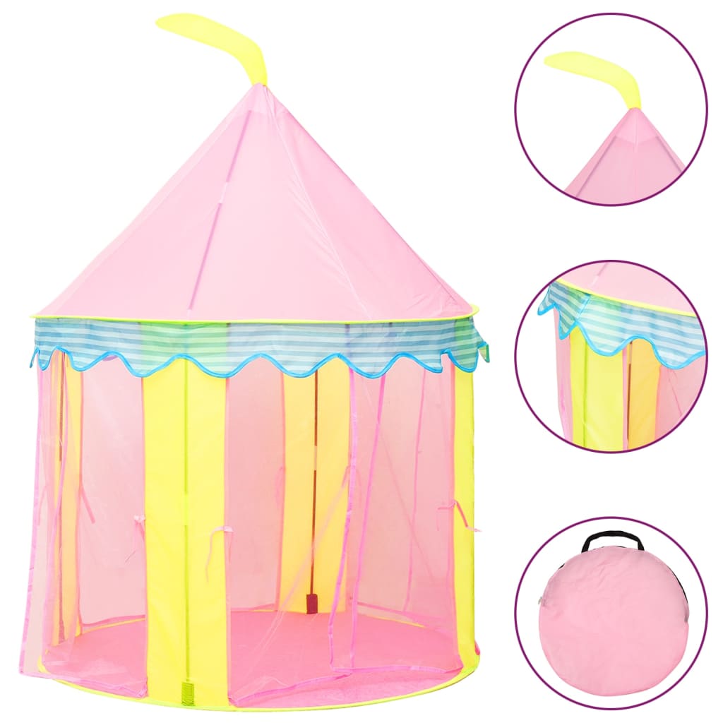 vidaXL Tente de jeu pour enfants avec 250 balles Rose 100x100x127 cm