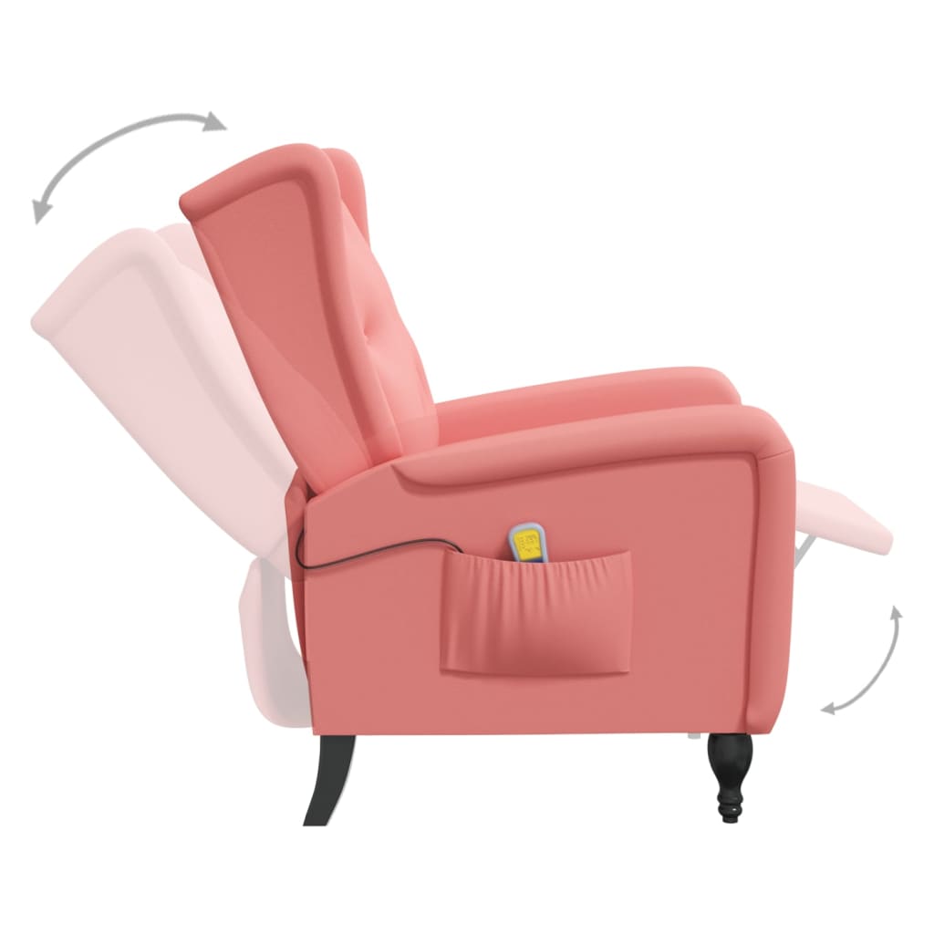 vidaXL Fauteuil de massage inclinable rose velours