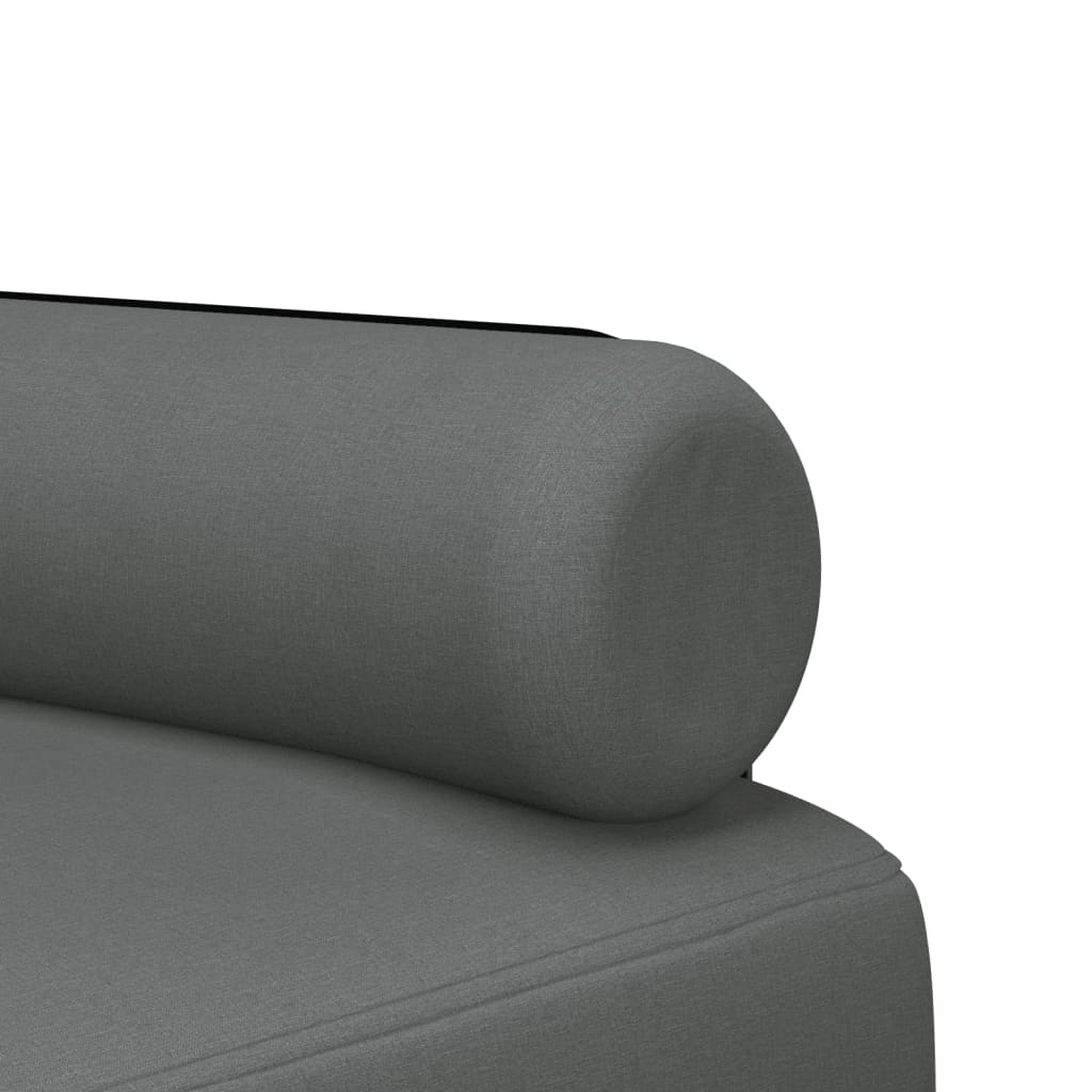 vidaXL Canapé-lit en forme de L gris foncé 260x140x70 cm tissu