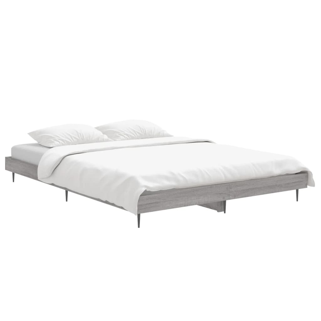 vidaXL Cadre de lit sans matelas sonoma gris 140x190 cm