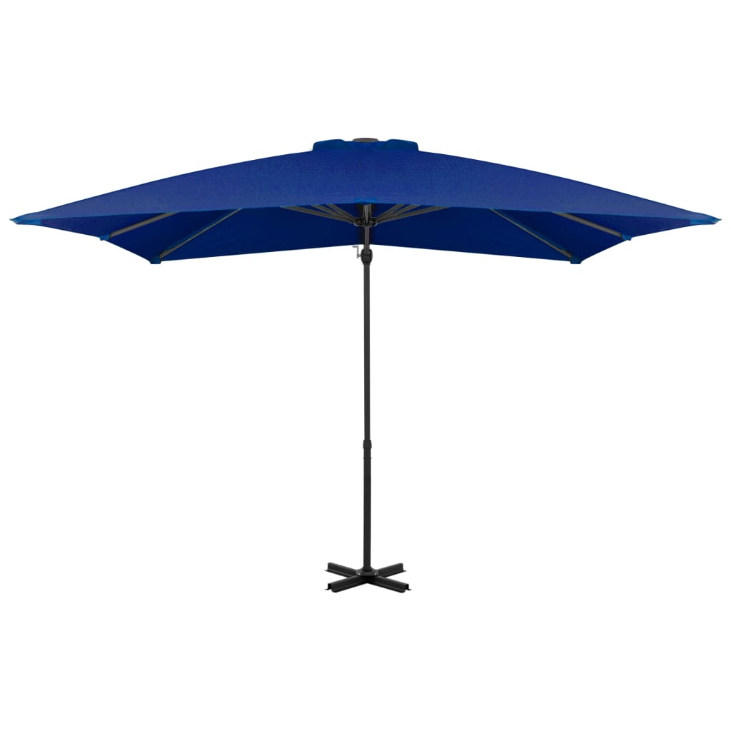 vidaXL Parasol de jardin en porte-à-faux mât en aluminium bleu azuré