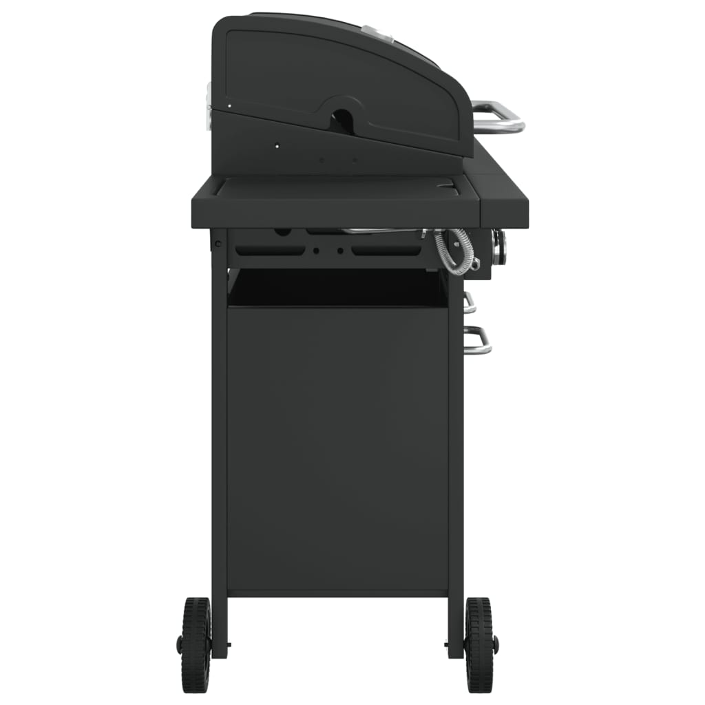 vidaXL Barbecue gril à gaz avec 7 brûleurs noir acier enduit de poudre