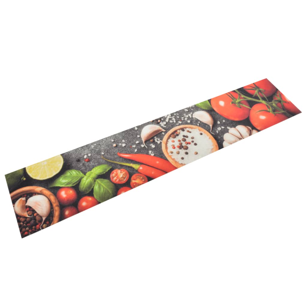 vidaXL Tapis de cuisine lavable impression légumes 60x300 cm velours