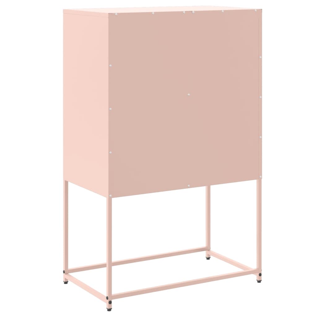 vidaXL Buffet rose 68,5x38,5x107 cm acier