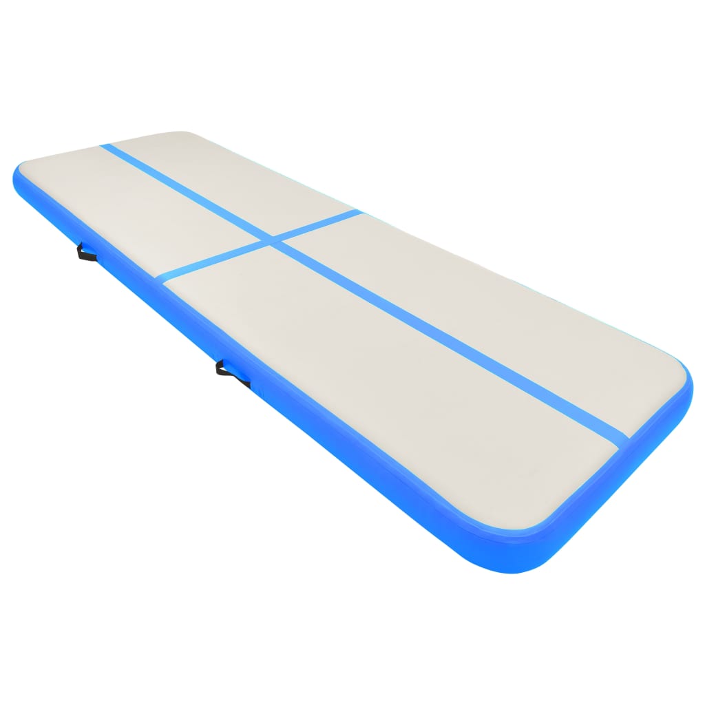vidaXL Tapis gonflable de gymnastique avec pompe 300x100x20cm PVC Bleu