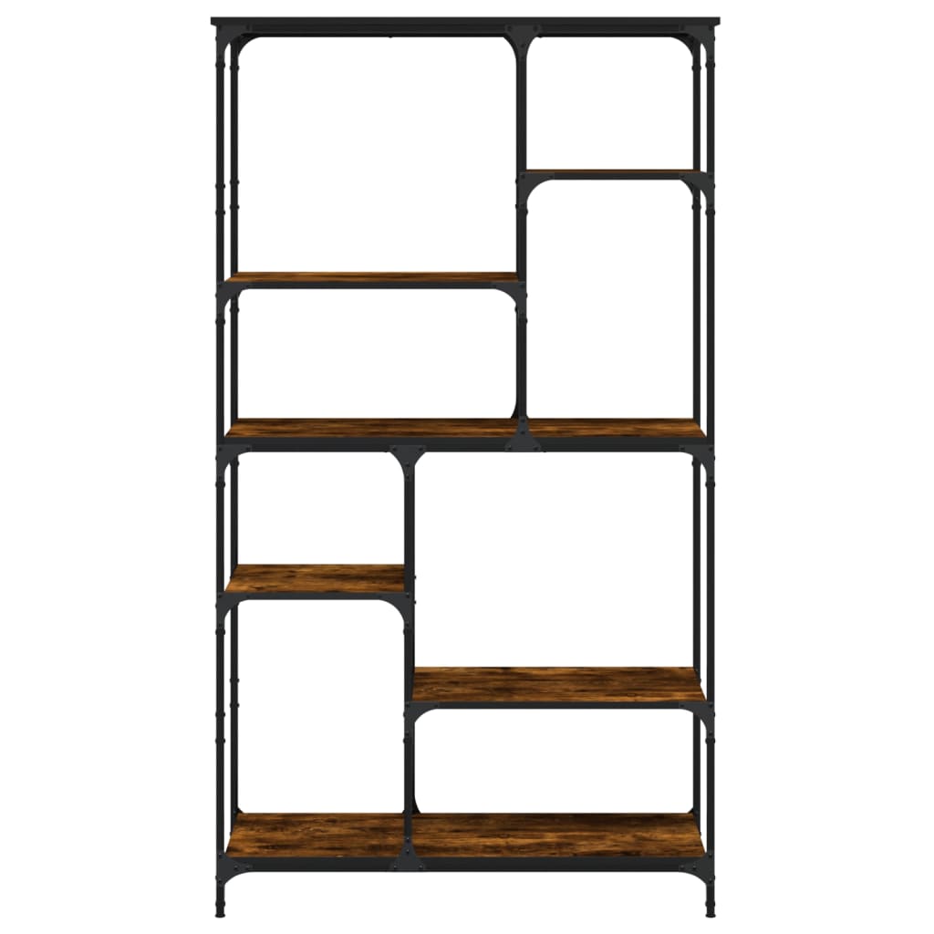 vidaXL Bibliothèque chêne fumé 99x35,5x176 cm bois ingénierie acier