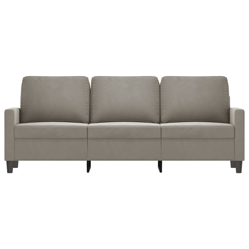 vidaXL Canapé à 3 places Gris clair 180 cm Velours