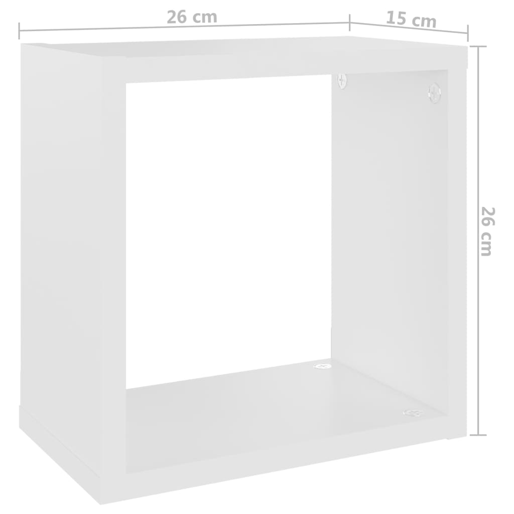 vidaXL Étagères cube murales 2 pcs Blanc 26x15x26 cm