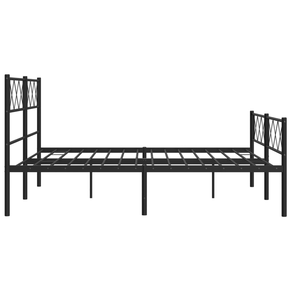 vidaXL Cadre de lit métal sans matelas avec pied de lit noir 120x200cm