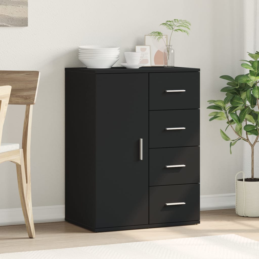 vidaXL Buffet noir 59x39x80 cm bois d'ingénierie