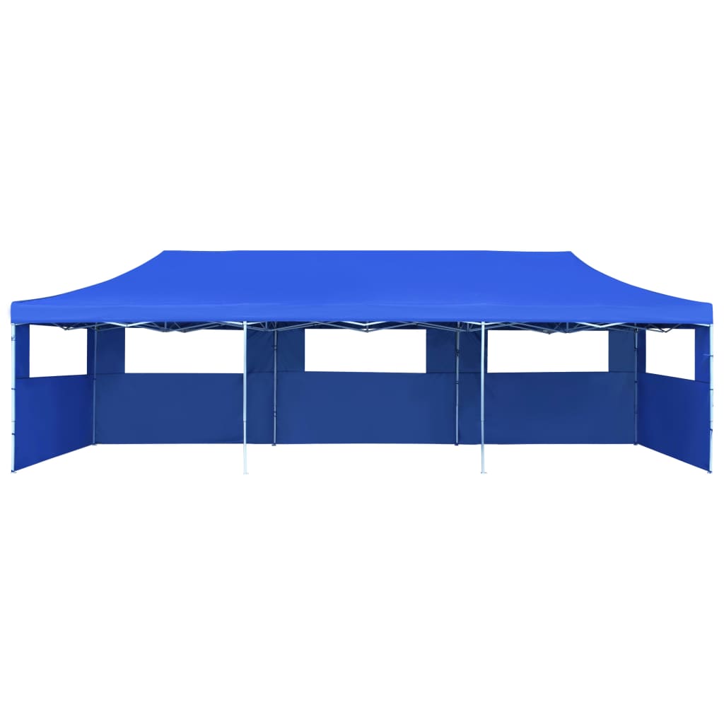 vidaXL Tente de réception pliable avec 5 parois 3x9 m Bleu