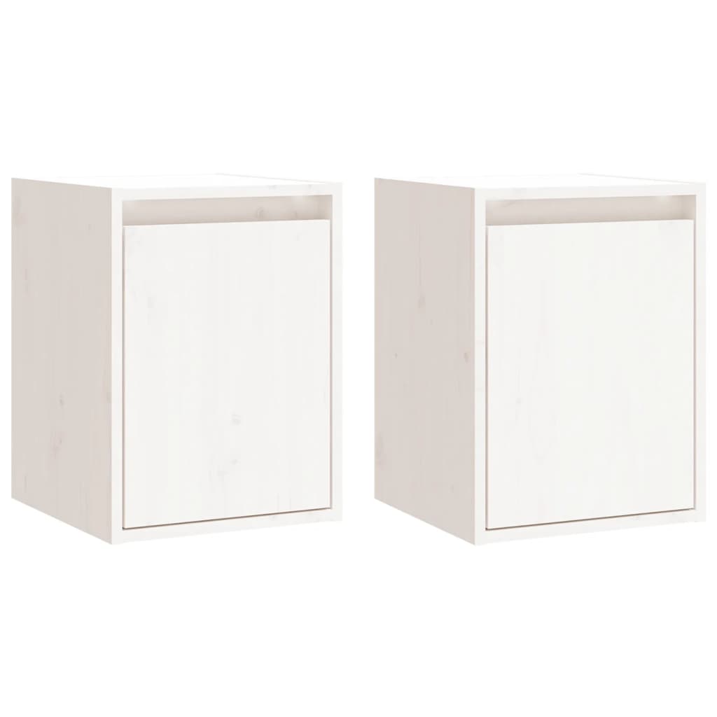 vidaXL Armoires murales 2 pcs Blanc 30x30x40 cm Bois de pin massif