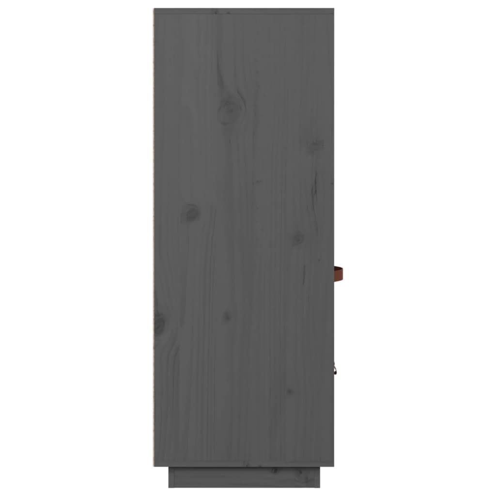 vidaXL Buffet haut Gris 67x40x108,5 cm Bois massif de pin