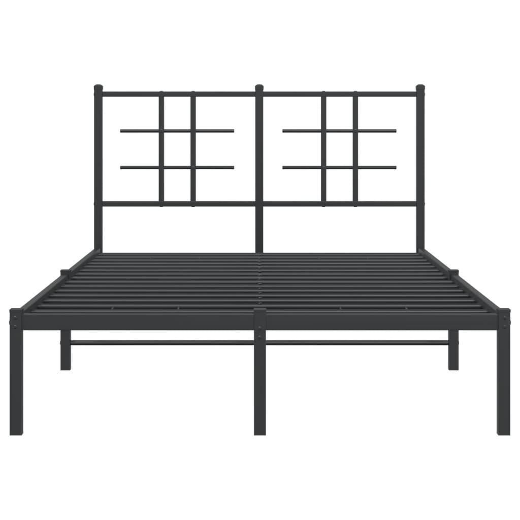 vidaXL Cadre de lit métal sans matelas avec tête de lit noir 120x200cm