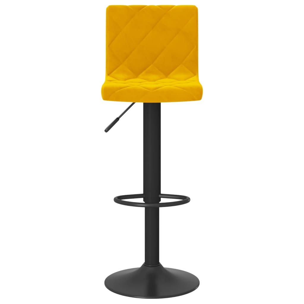 vidaXL Tabourets de bar lot de 2 Jaune moutarde Velours