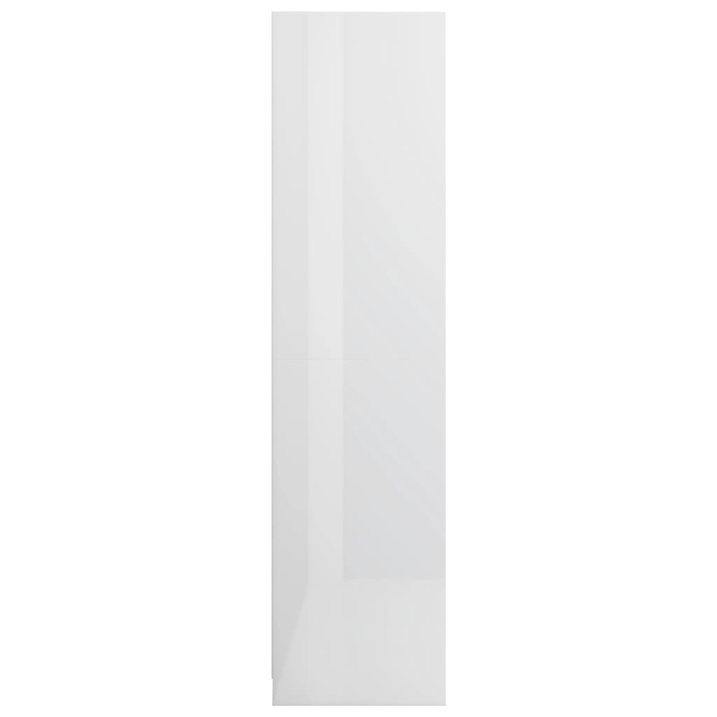 vidaXL Garde-robe avec tiroirs Blanc brillant 50x50x200 cm Aggloméré