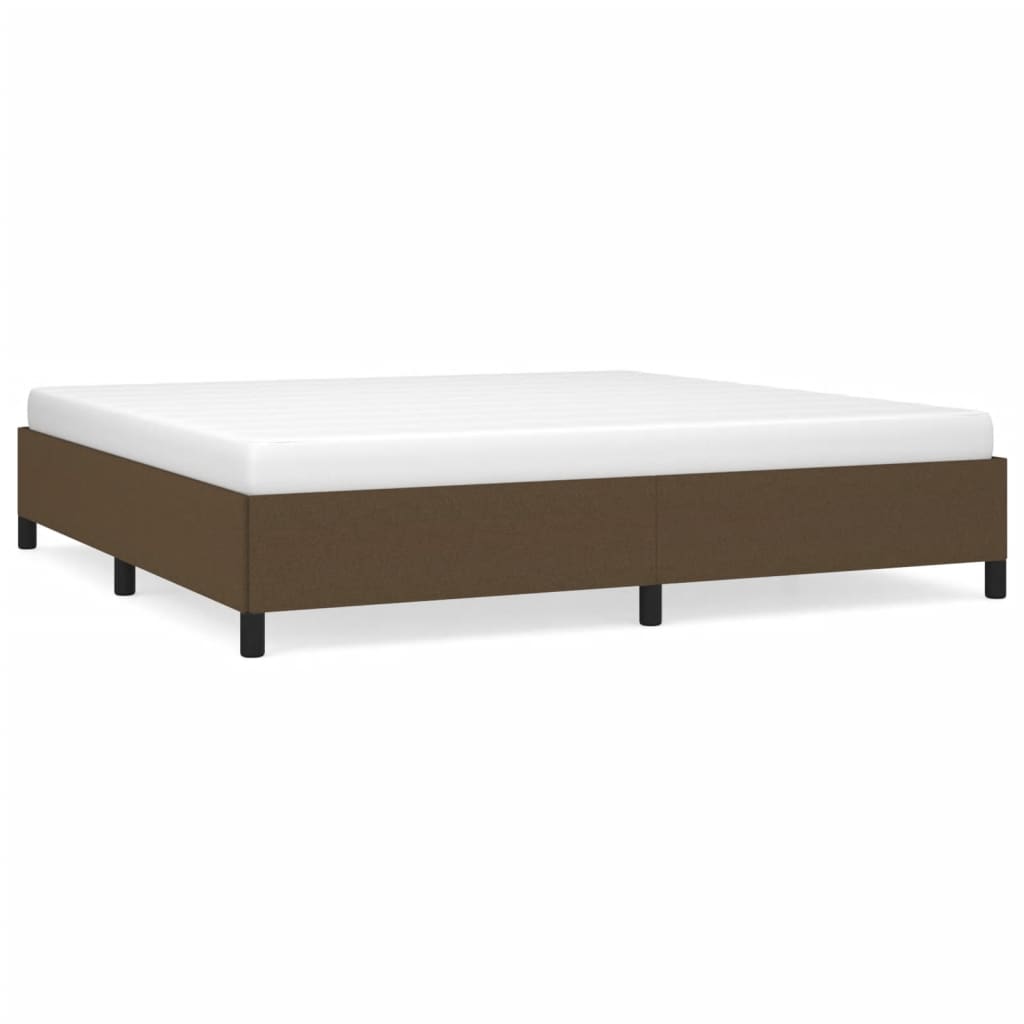 vidaXL Cadre de lit sans matelas marron foncé 200x200 cm tissu