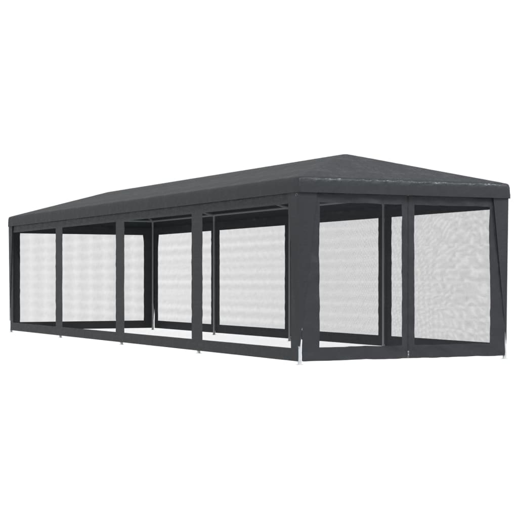 vidaXL Tente de fête et 10 parois latérales en maille Anthracite 3x12m