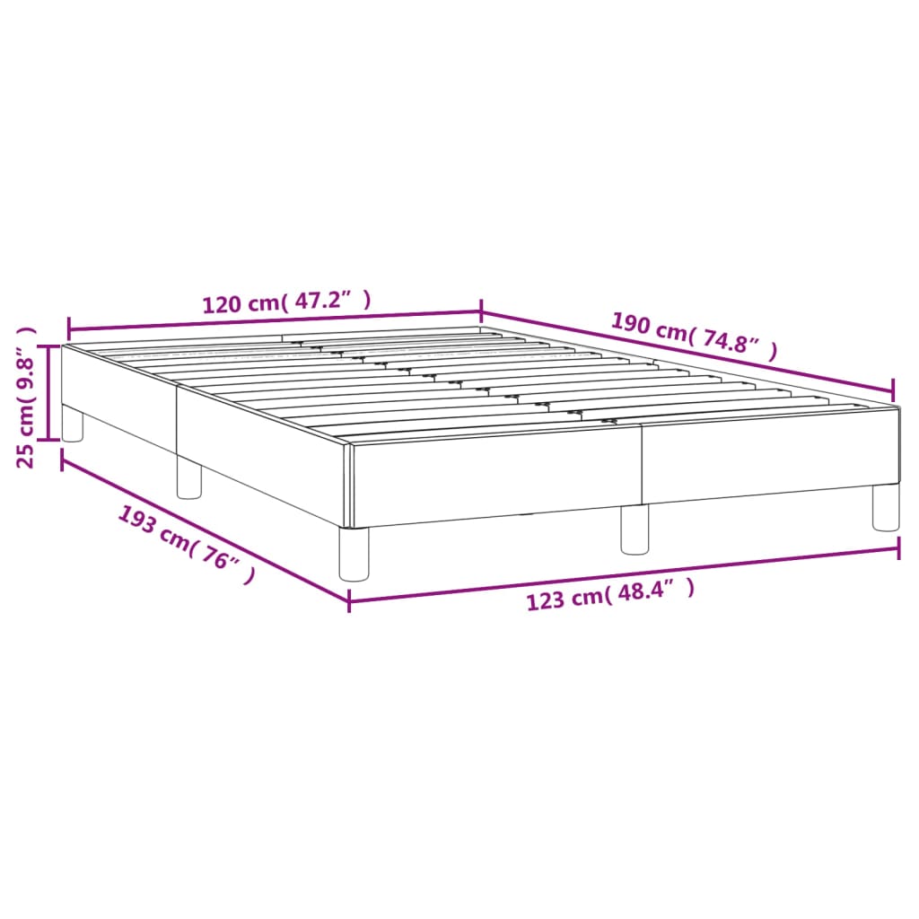 vidaXL Cadre de lit sans matelas gris clair 120x190 cm tissu