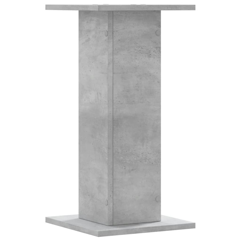 vidaXL Supports de haut-parleurs 2 pcs gris béton bois d'ingénierie