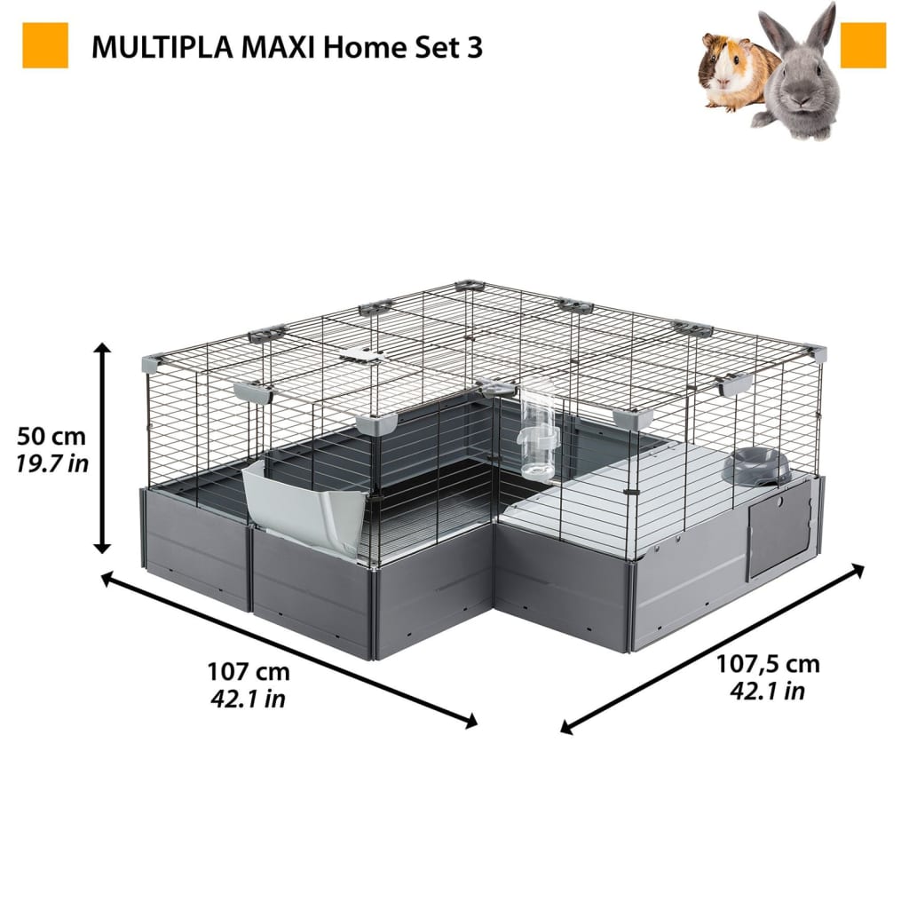Ferplast Cage à lapin Multipla Maxi 142,5x72x50 cm Noir