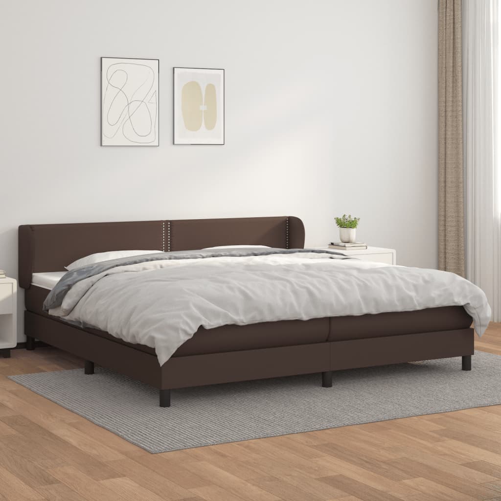 vidaXL Sommier à lattes de lit avec matelas Marron 200x200 cm