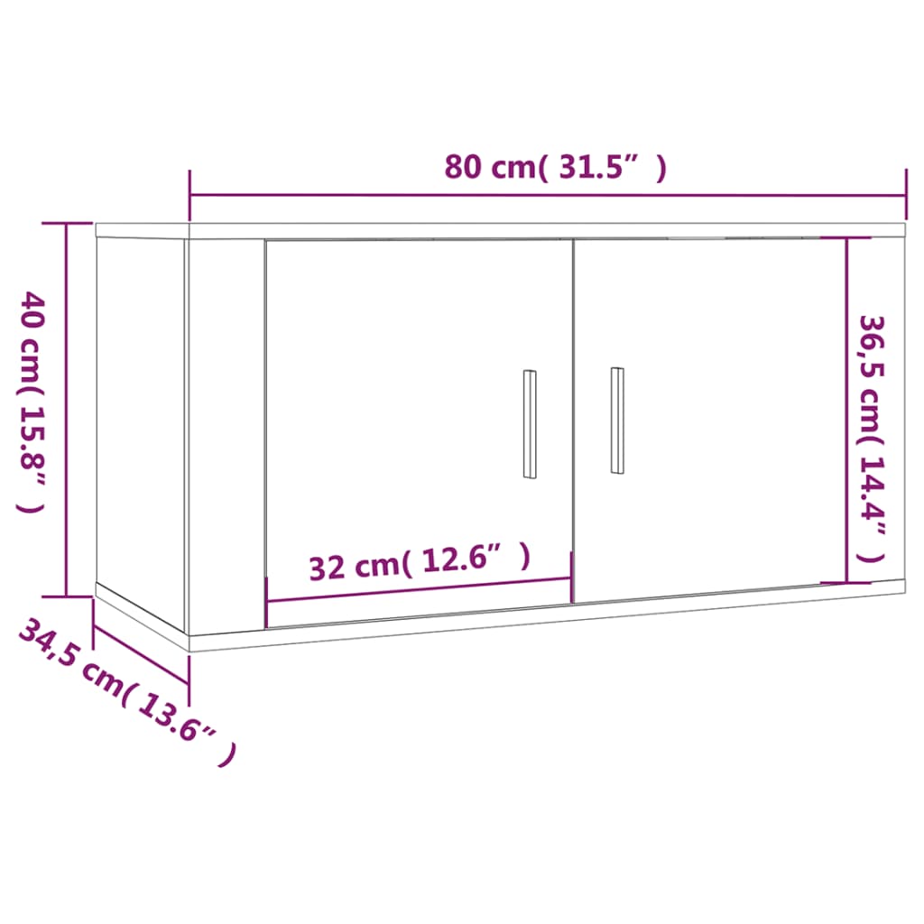 vidaXL Ensemble de meubles TV 2 pcs gris béton bois d'ingénierie