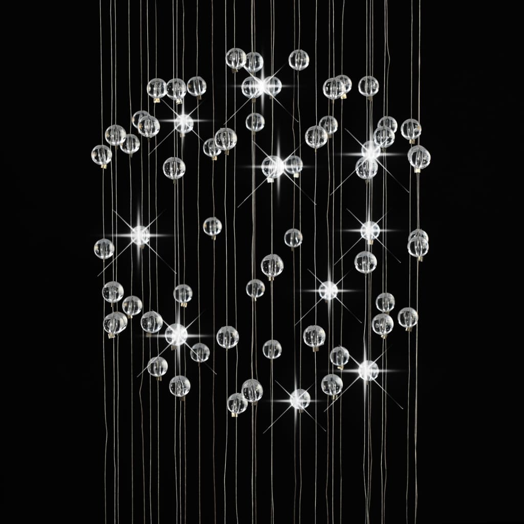 vidaXL Plafonnier avec perles de cristal Argenté Sphère 3 Ampoules G9