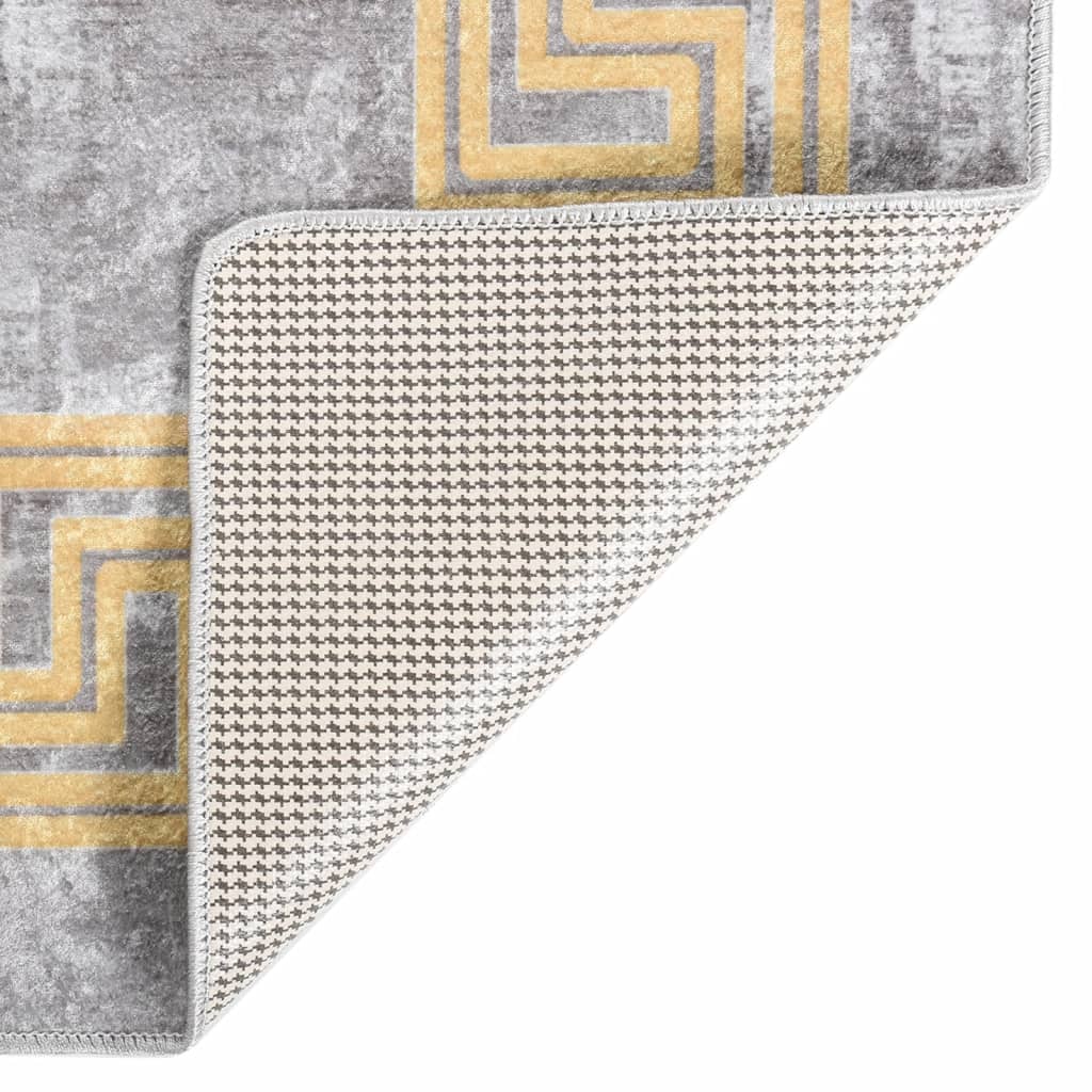 vidaXL Tapis lavable antidérapant 80x300 cm Gris