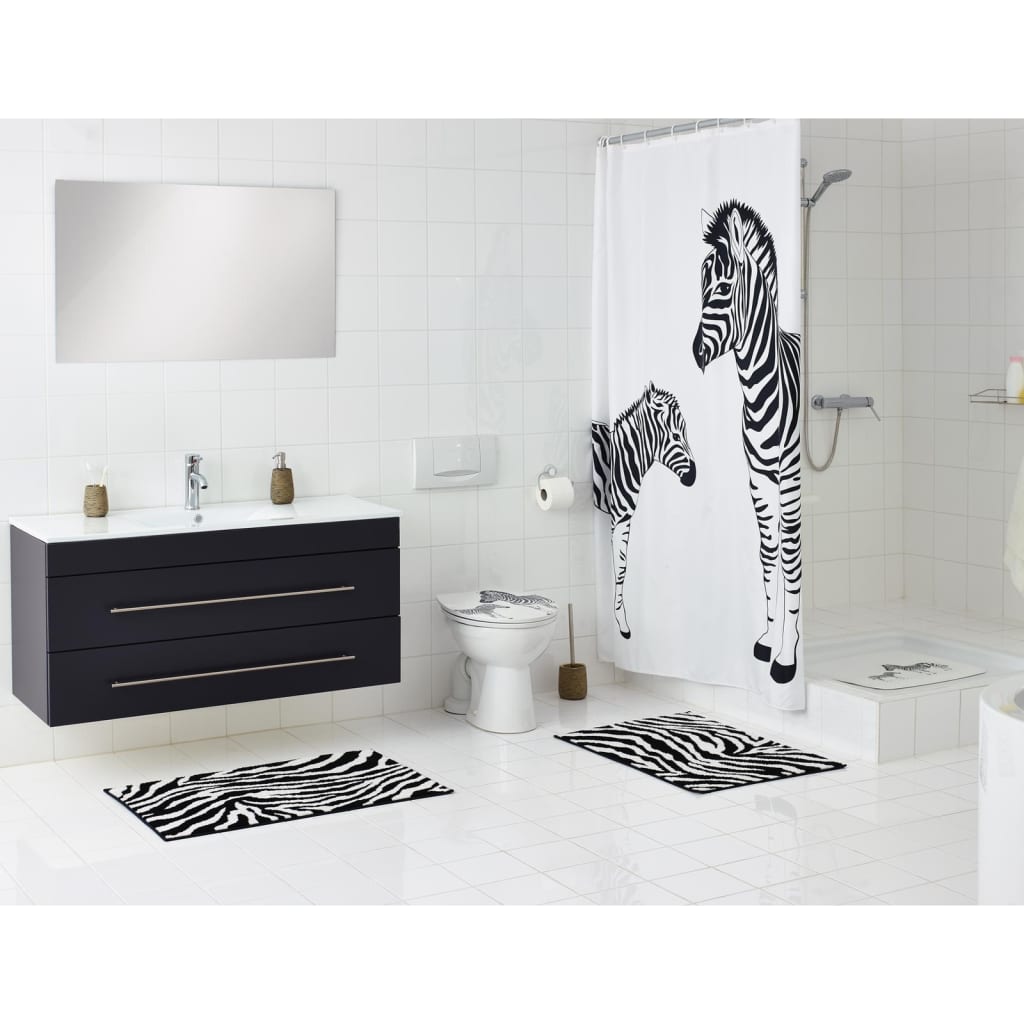 RIDDER Tapis de bain Zebra 38x72 cm blanc et noir