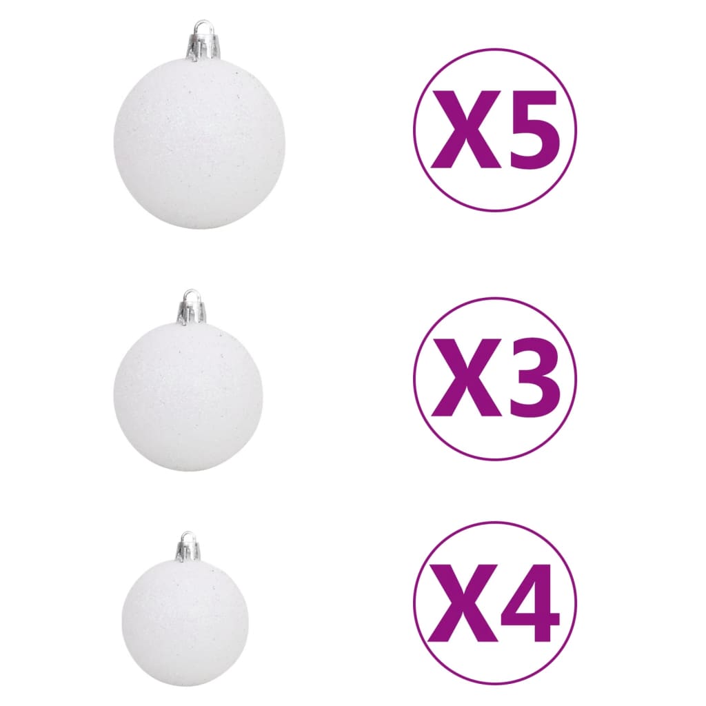 vidaXL Sapin de Noël artificiel articulé 150 LED et boules 150 cm