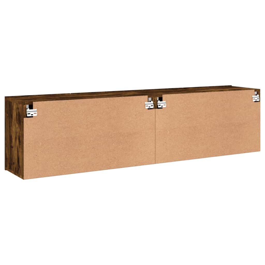 vidaXL Meubles TV muraux 2 pcs chêne fumé 80x30x41 cm